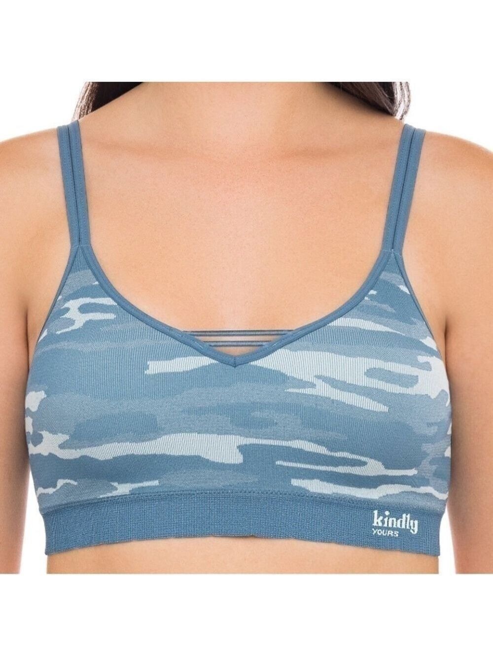 Kindly Yours caged v-neck sustainable seamless camo bralette size large - Picture 7 of 8